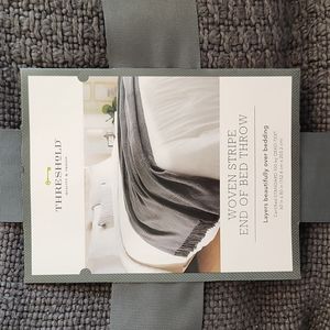 Threshold, Grey, Woven Stripe End Of The Bed Throw, 60" x 80"